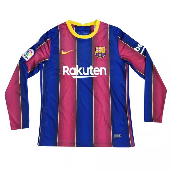 Camiseta Barcelona Replica Primera Ropa ML 2020/21 Rojo Azul